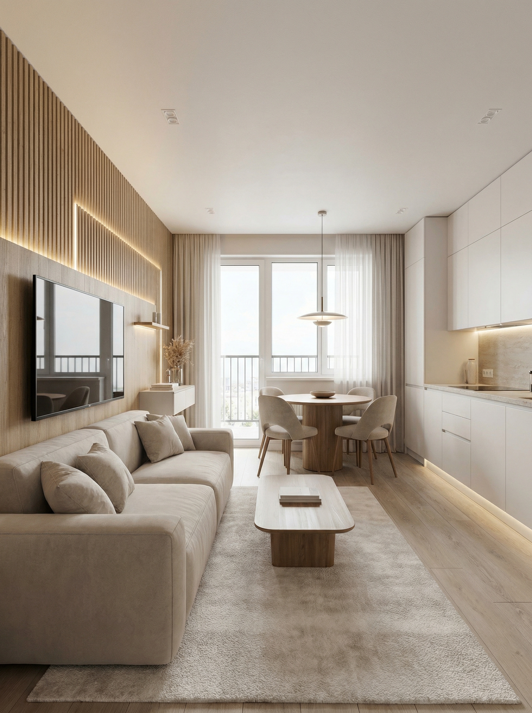 Дизайн гостиной в стиле Минимализм — фото интерьера от нейросети RoomGPT