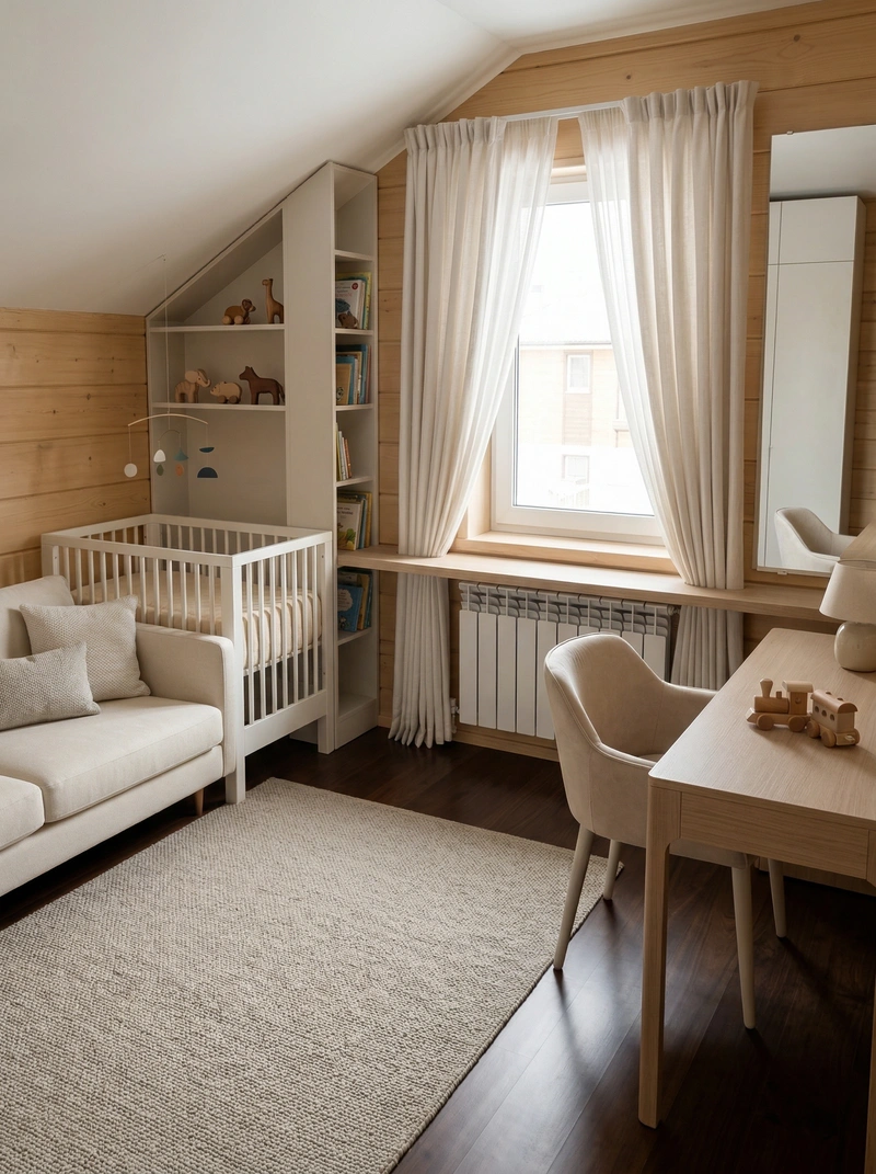 Дизайн детской в стиле Минимализм — фото интерьера от нейросети RoomGPT