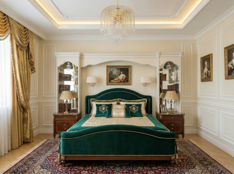 Дизайн интерьера в стиле Классика — Спальня от нейросети RoomGPT