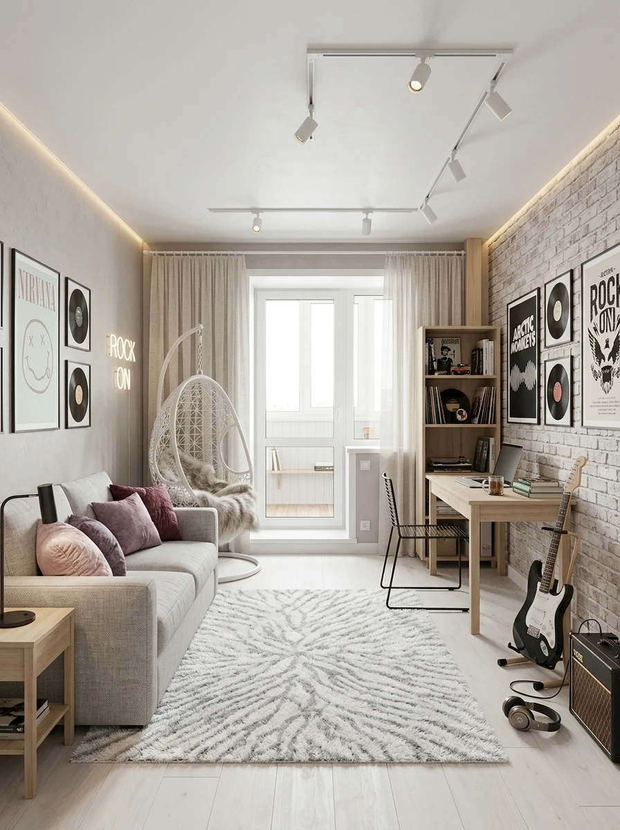 Дизайн детской в стиле Лофт — фото интерьера от нейросети RoomGPT