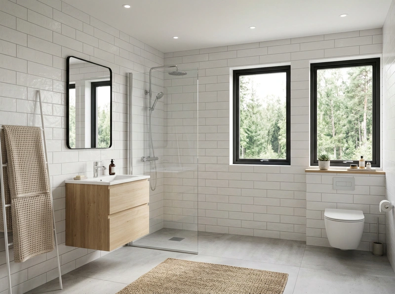 Дизайн интерьера в стиле Сканди — Ванная от нейросети RoomGPT