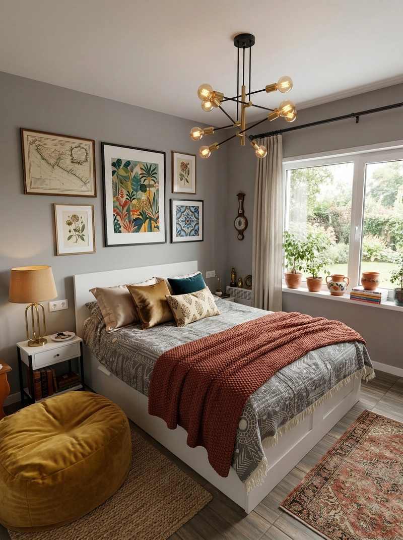 Дизайн гостиной в стиле Эклектика — фото интерьера от нейросети RoomGPT