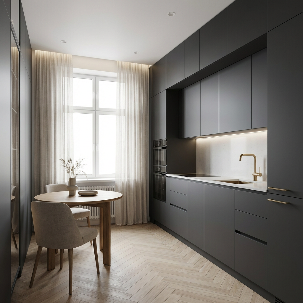 Дизайн кухни в стиле Минимализм — фото интерьера от нейросети RoomGPT