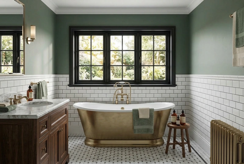 Дизайн ванной в стиле Классика — фото интерьера от нейросети RoomGPT