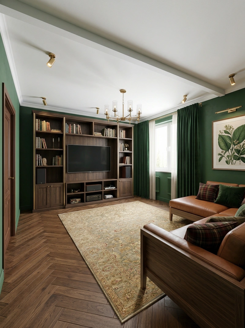 Дизайн интерьера в стиле Британский — Гостиная от нейросети RoomGPT