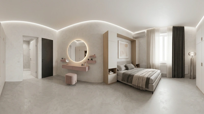 Дизайн спальни в стиле Минимализм — фото интерьера от нейросети RoomGPT