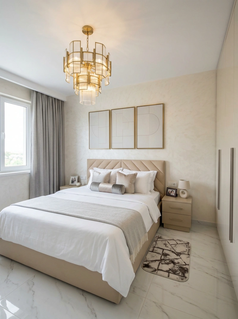 Дизайн интерьера в стиле Контемпорари — Спальня от нейросети RoomGPT