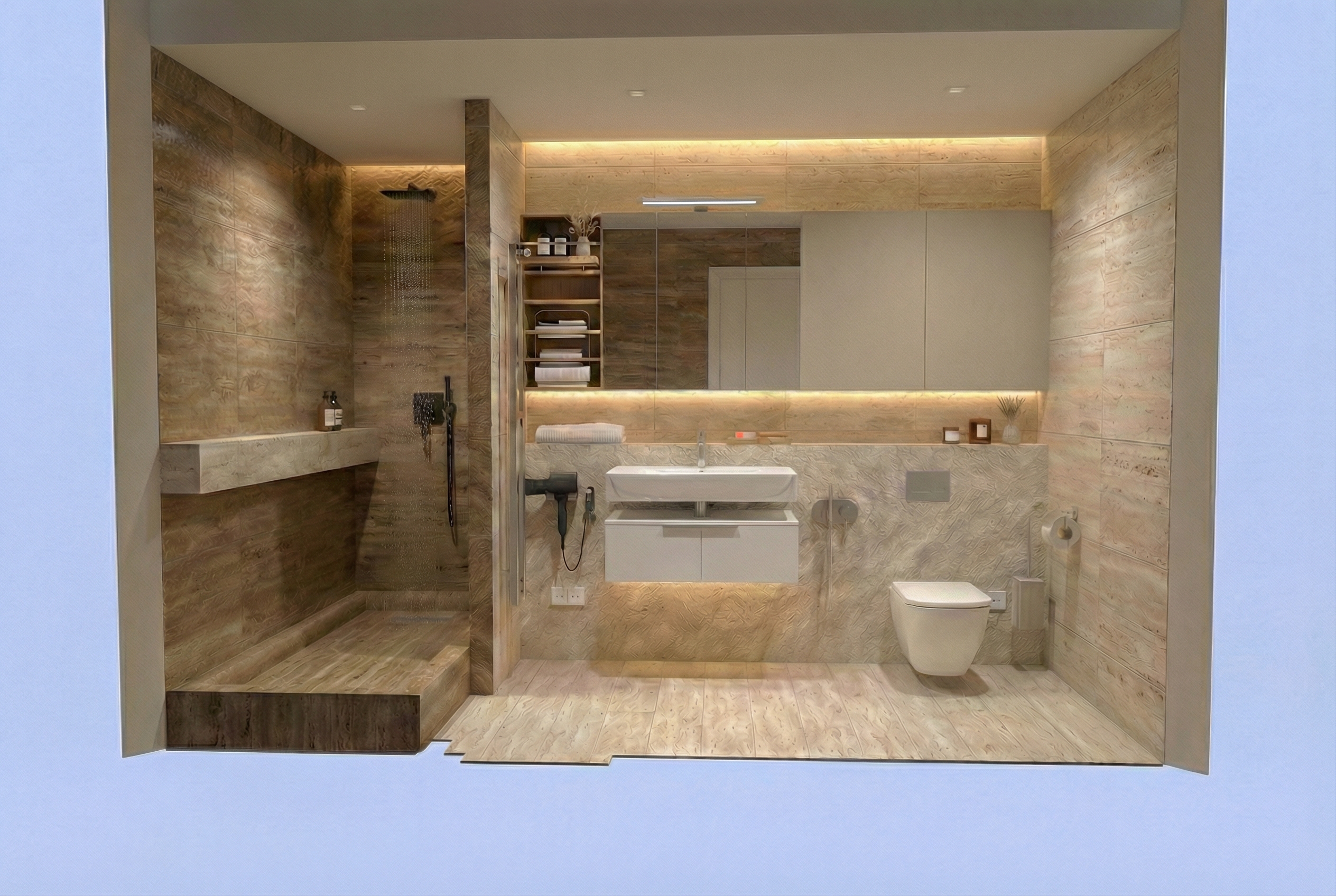 Дизайн ванной в стиле Минимализм — фото интерьера от нейросети RoomGPT