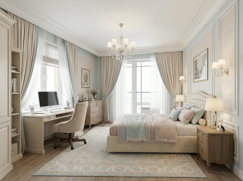 Дизайн интерьера в стиле Классика — Спальня от нейросети RoomGPT