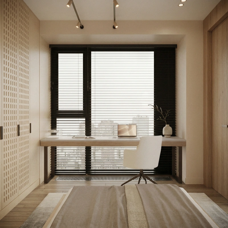 Дизайн спальни в стиле Минимализм — фото интерьера от нейросети RoomGPT