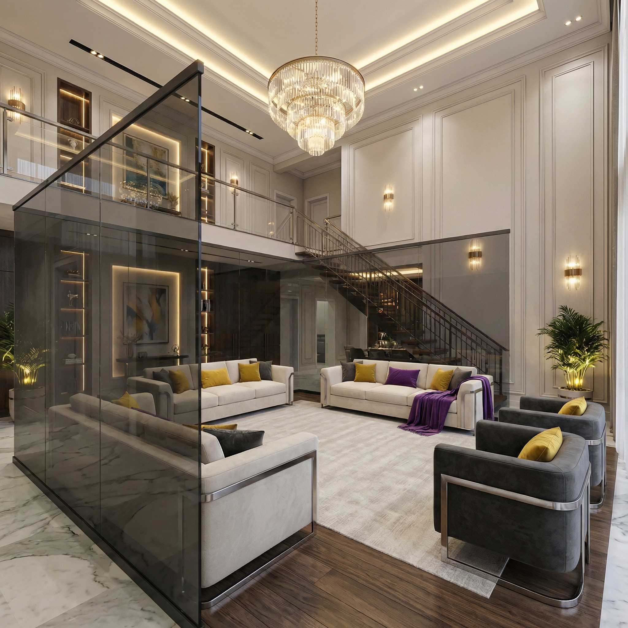 Дизайн гостиной в стиле Классика — фото интерьера от нейросети RoomGPT