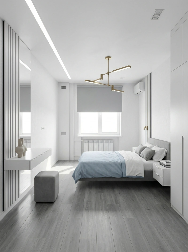 Дизайн спальни в стиле Минимализм — фото интерьера от нейросети RoomGPT