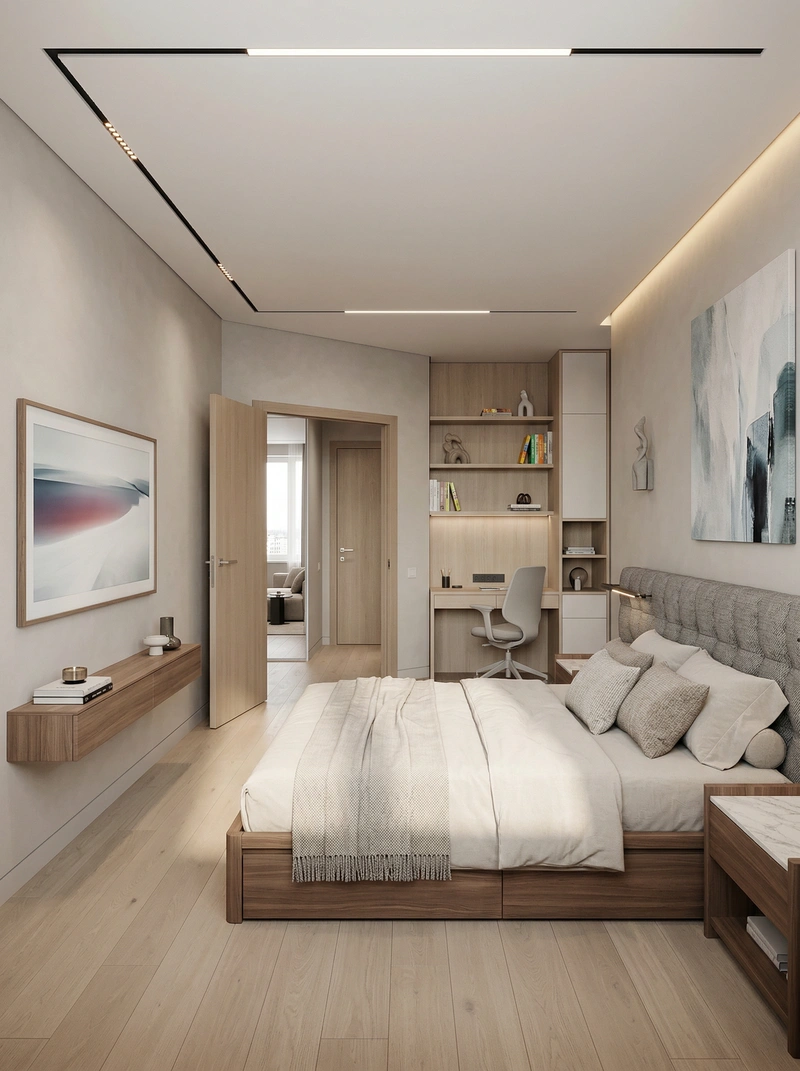 Дизайн интерьера в стиле Минимализм — Спальня от нейросети RoomGPT