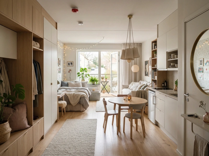 Дизайн спальни в стиле Хюгге — фото интерьера от нейросети RoomGPT