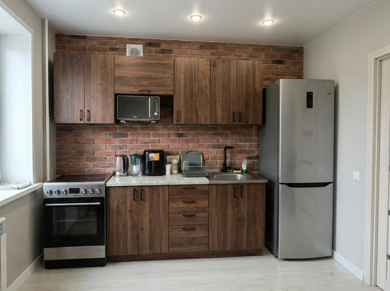 Дизайн интерьера в стиле Лофт — Кухня от нейросети RoomGPT