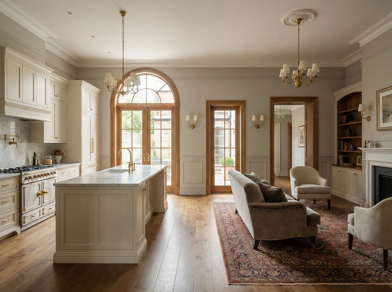 Дизайн интерьера в стиле Классика — Кухня от нейросети RoomGPT
