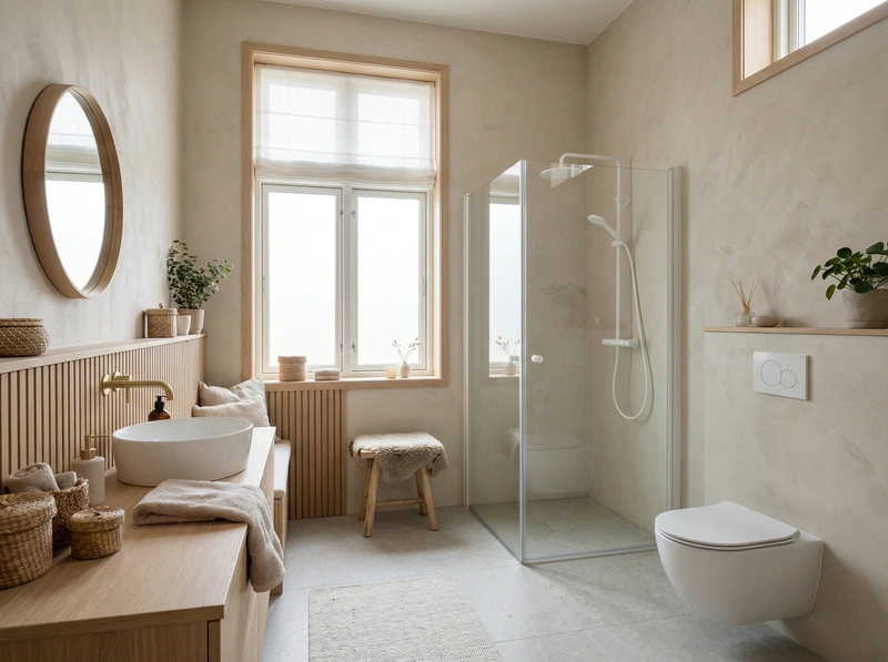 Дизайн интерьера в стиле Хюгге — Ванная от нейросети RoomGPT