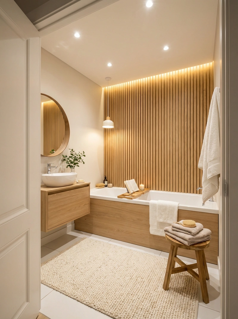 Дизайн интерьера в стиле Хюгге — Ванная от нейросети RoomGPT