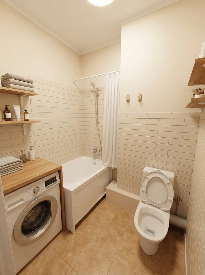 Дизайн ванной в стиле Без стиля — фото интерьера от нейросети RoomGPT