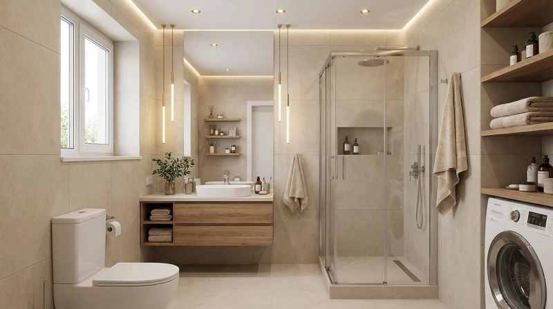 Дизайн ванной в стиле Минимализм — фото интерьера от нейросети RoomGPT