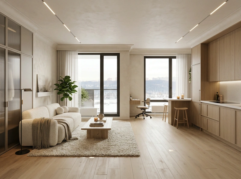 Дизайн интерьера в стиле Хюгге — Гостиная от нейросети RoomGPT