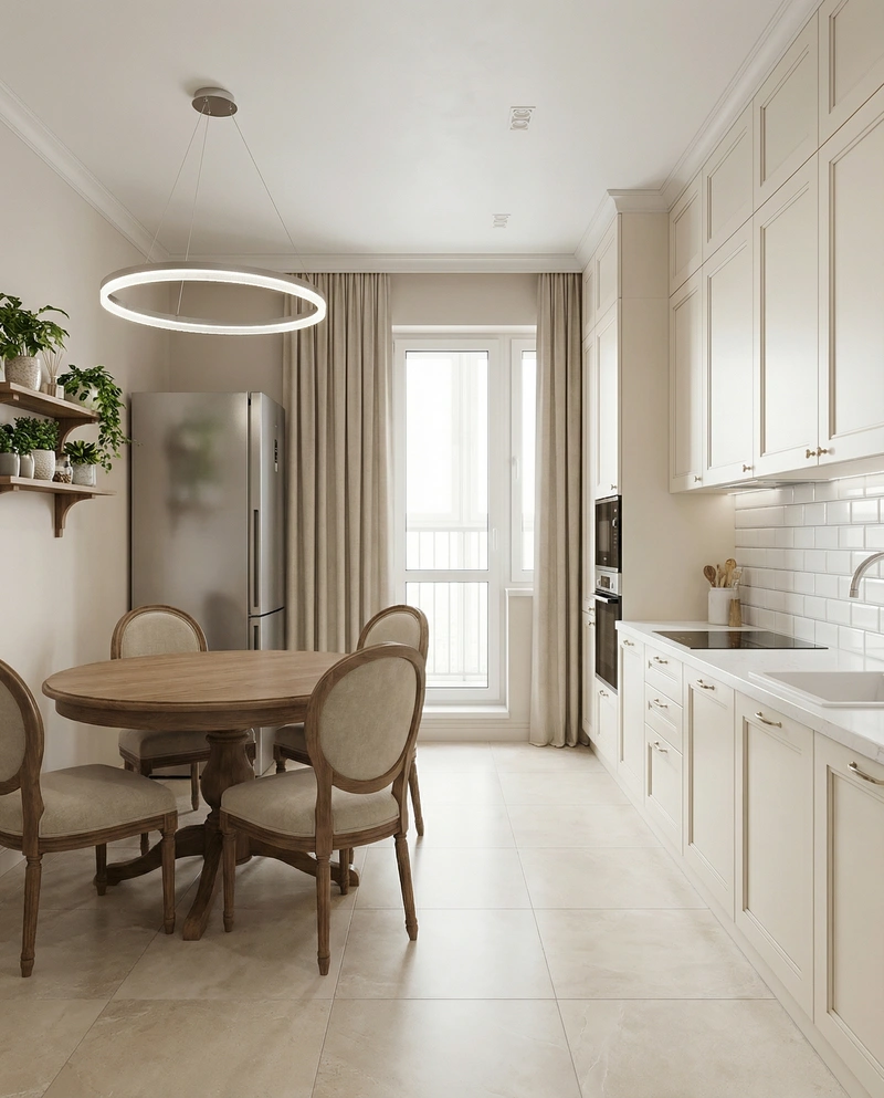 Дизайн кухни в стиле Классика — фото интерьера от нейросети RoomGPT