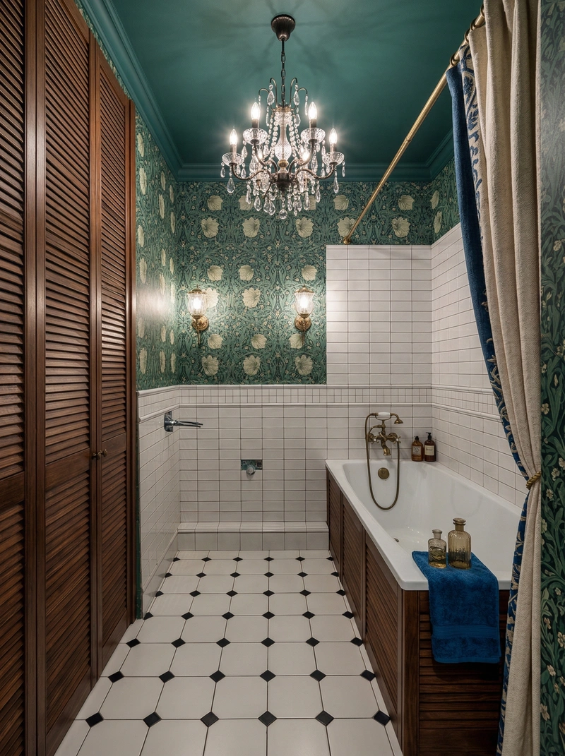 Дизайн ванной в стиле Эклектика — фото интерьера от нейросети RoomGPT