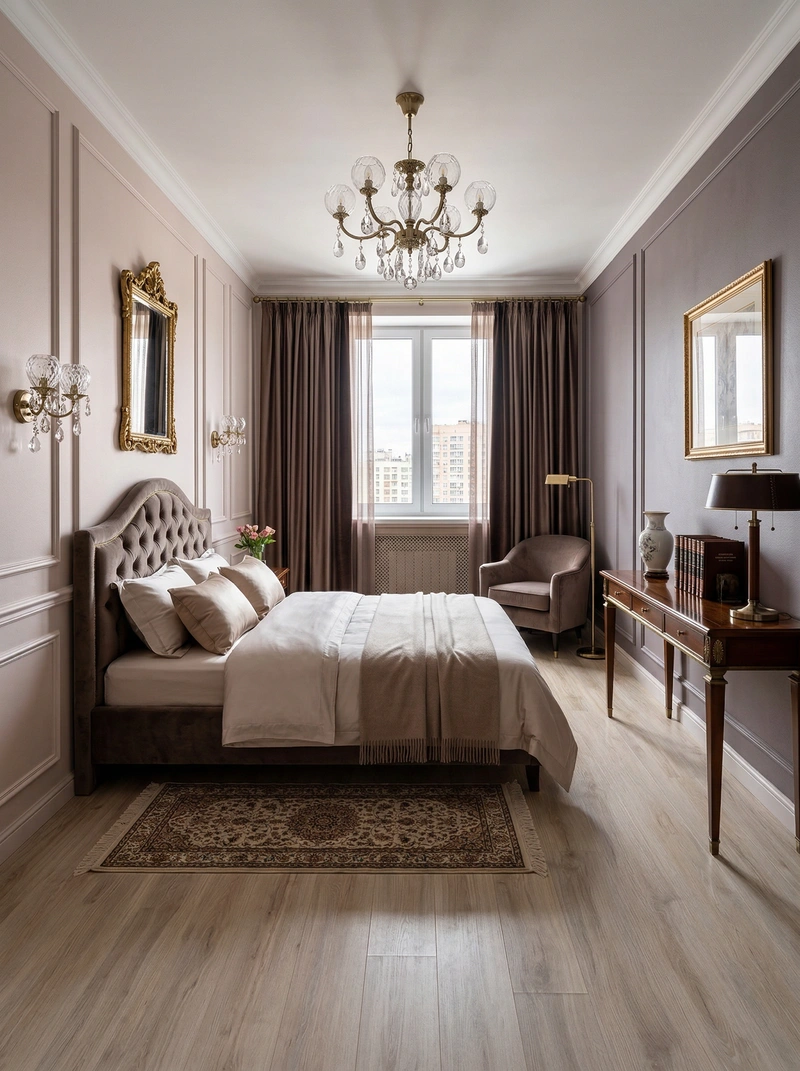 Дизайн интерьера в стиле Классика — Спальня от нейросети RoomGPT
