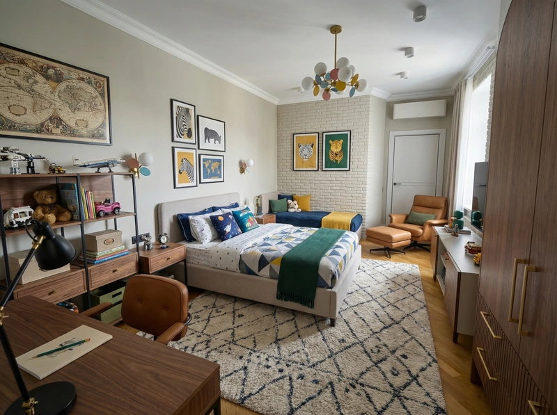 Дизайн интерьера в стиле Эклектика — Спальня от нейросети RoomGPT