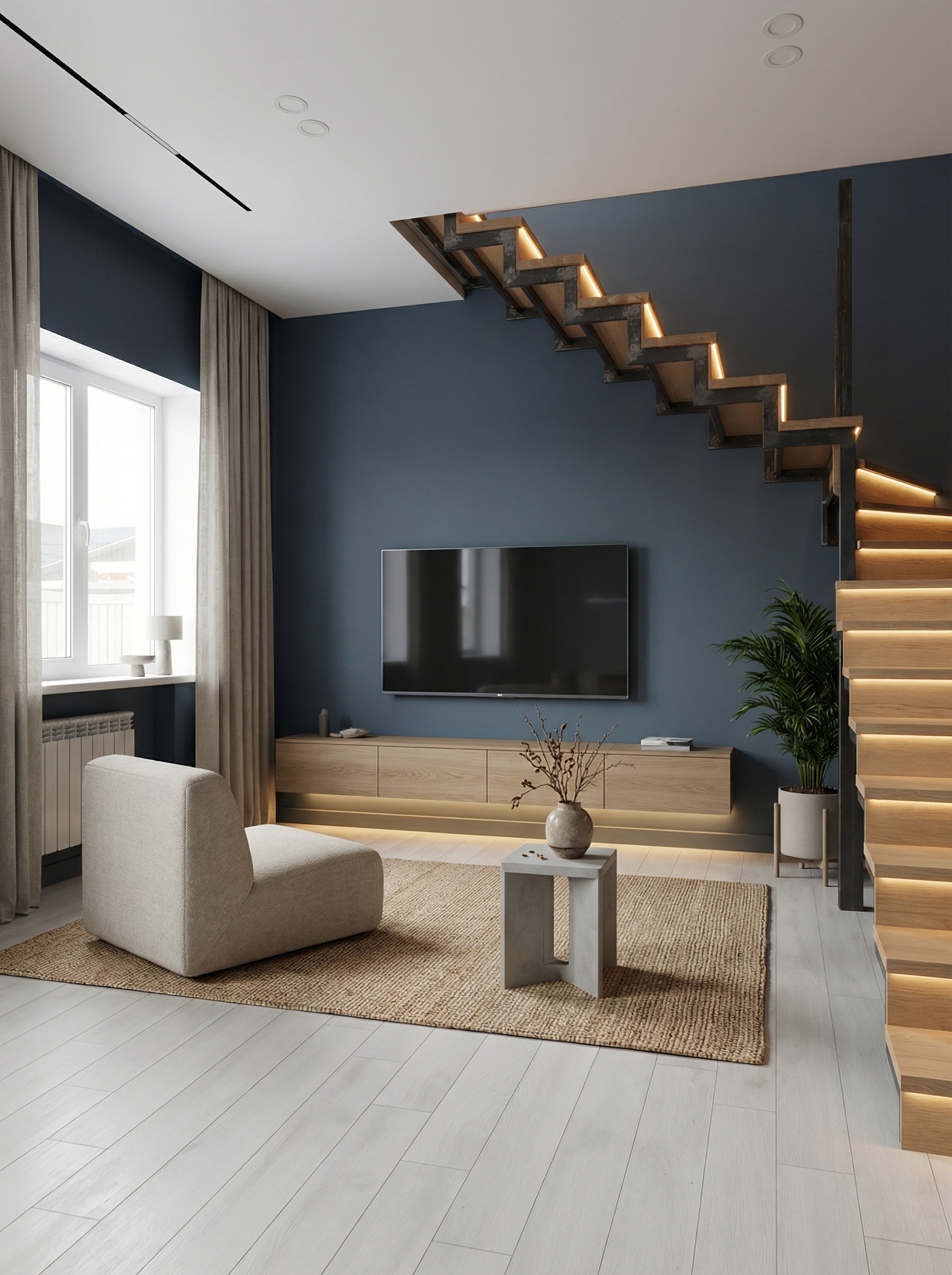 Дизайн гостиной в стиле Минимализм — фото интерьера от нейросети RoomGPT