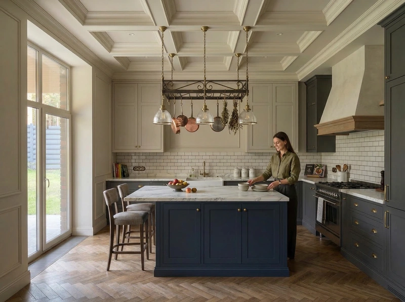 Дизайн кухни в стиле Классика — фото интерьера от нейросети RoomGPT