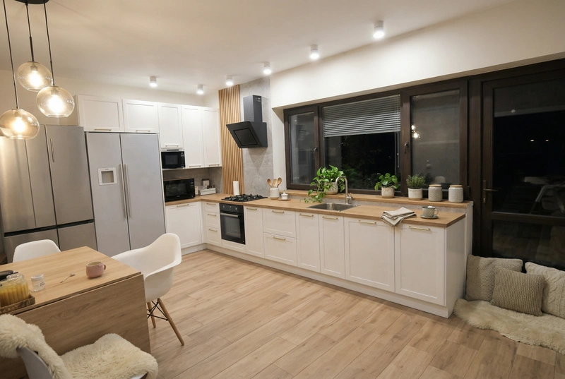 Дизайн кухни в стиле Хюгге — фото интерьера от нейросети RoomGPT