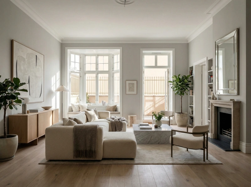 Дизайн гостиной в стиле Сканди — фото интерьера от нейросети RoomGPT