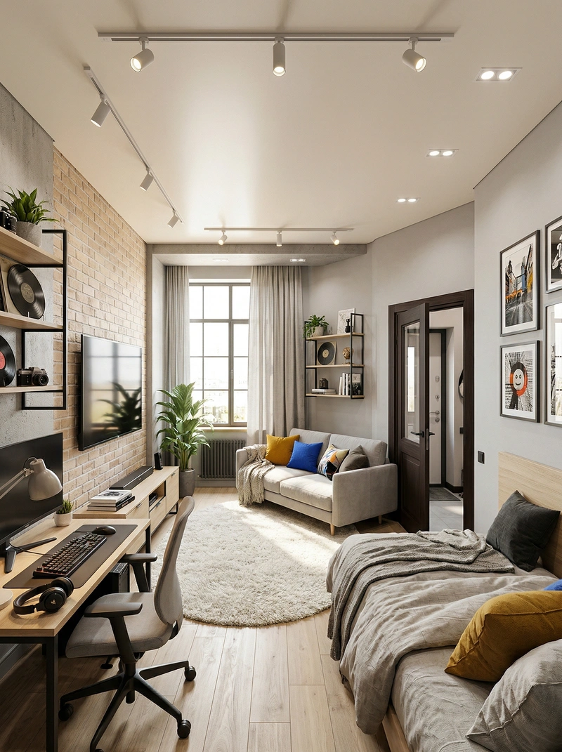 Дизайн гостиной в стиле Сканди — фото интерьера от нейросети RoomGPT