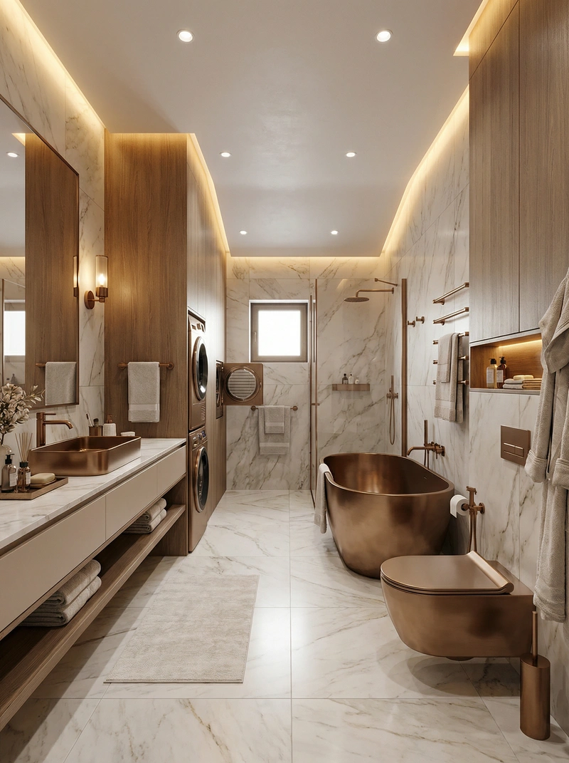 Дизайн интерьера в стиле Контемпорари — Ванная от нейросети RoomGPT