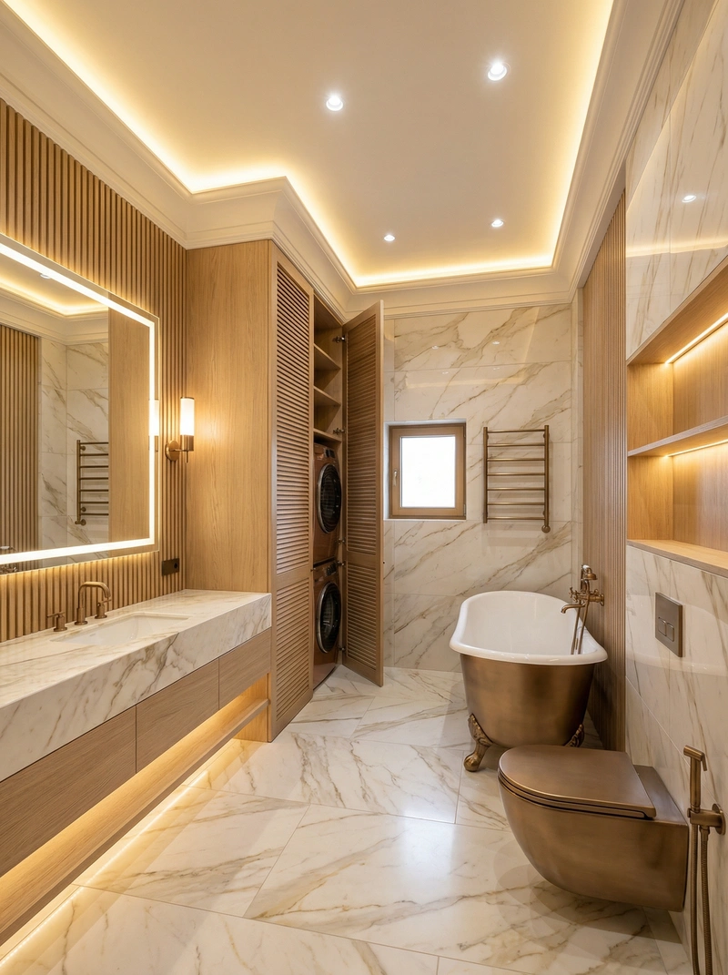 Дизайн интерьера в стиле Неоклассика — Ванная от нейросети RoomGPT