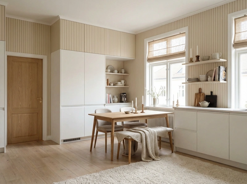 Дизайн интерьера в стиле Хюгге — Кухня от нейросети RoomGPT