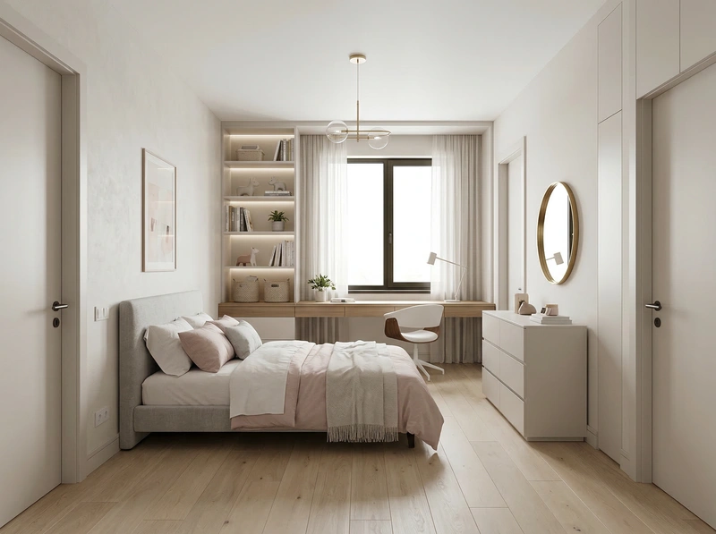 Дизайн интерьера в стиле Минимализм — Спальня от нейросети RoomGPT