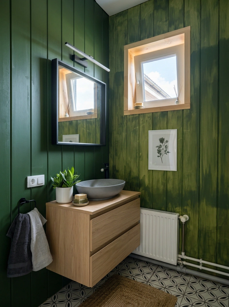 Дизайн ванной в стиле Сканди — фото интерьера от нейросети RoomGPT