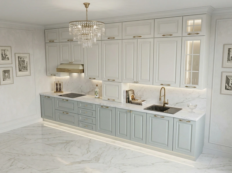 Дизайн кухни в стиле Неоклассика — фото интерьера от нейросети RoomGPT