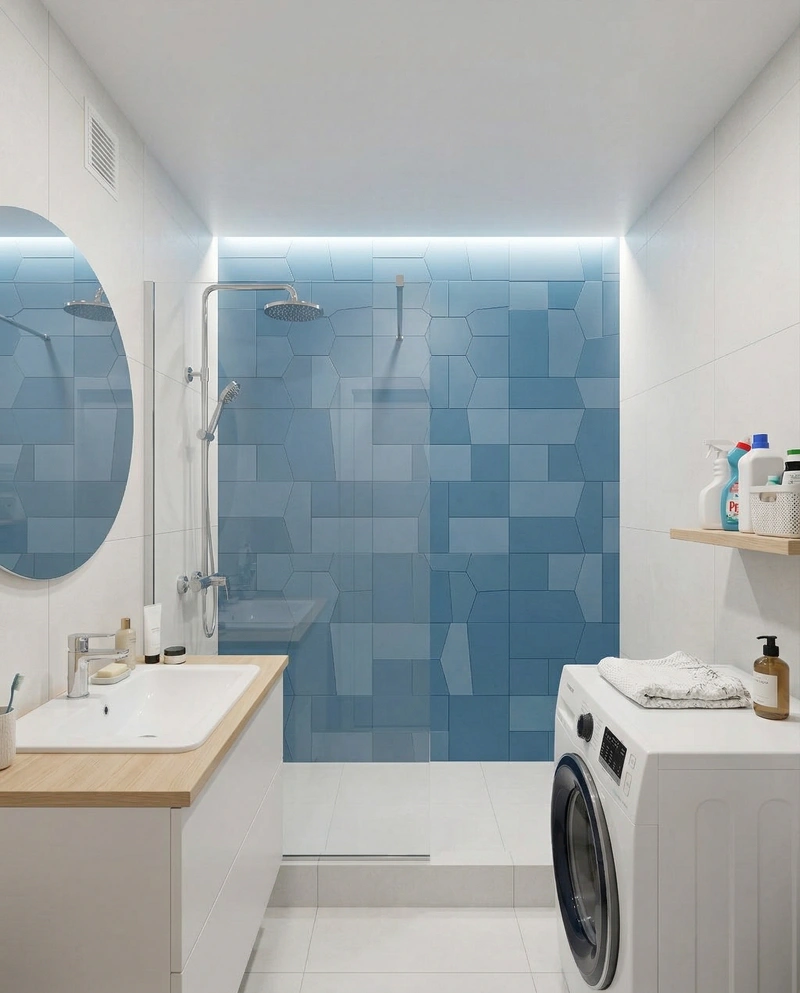 Дизайн ванной в стиле Сканди — фото интерьера от нейросети RoomGPT