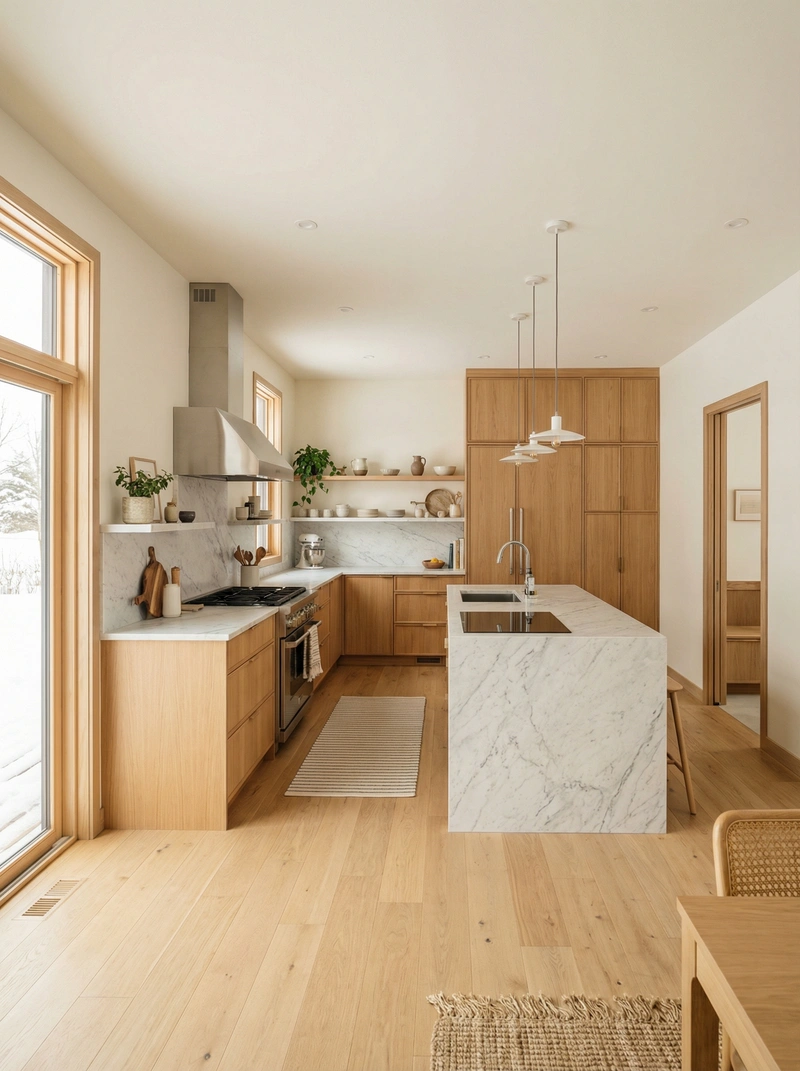 Дизайн интерьера в стиле Сканди — Кухня от нейросети RoomGPT