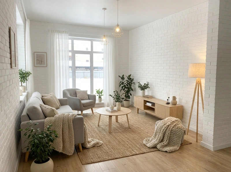 Дизайн интерьера в стиле Хюгге — Гостиная от нейросети RoomGPT