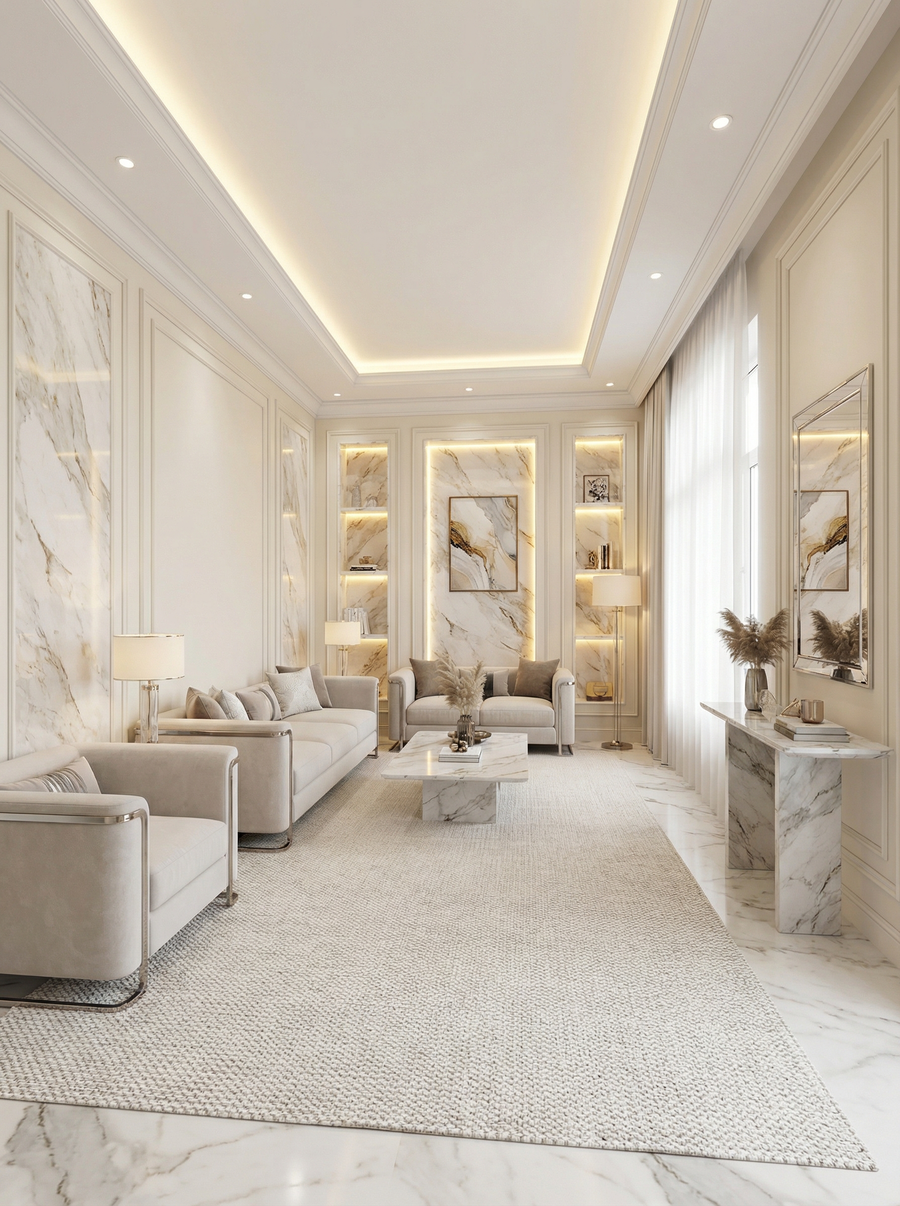 Дизайн гостиной в стиле Классика — фото интерьера от нейросети RoomGPT