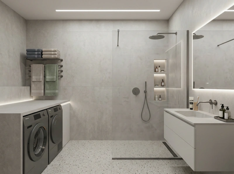 Дизайн интерьера в стиле Минимализм — Ванная от нейросети RoomGPT