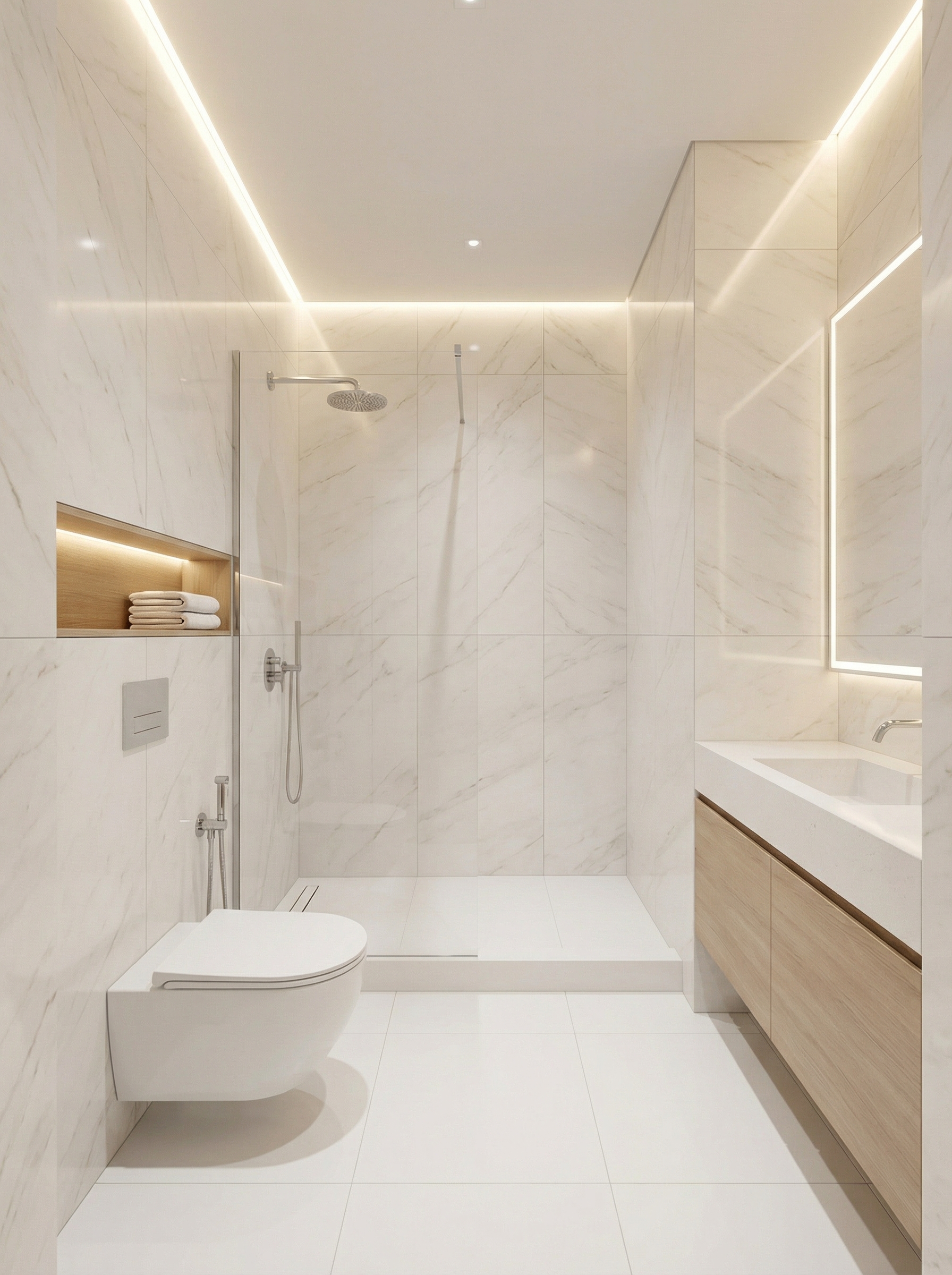 Дизайн ванной в стиле Минимализм — фото интерьера от нейросети RoomGPT