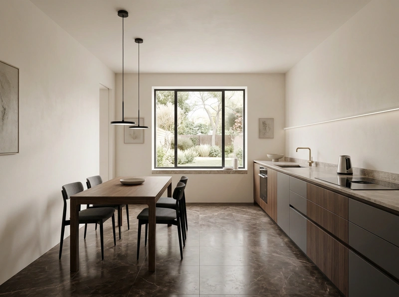 Дизайн интерьера в стиле Минимализм — Кухня от нейросети RoomGPT