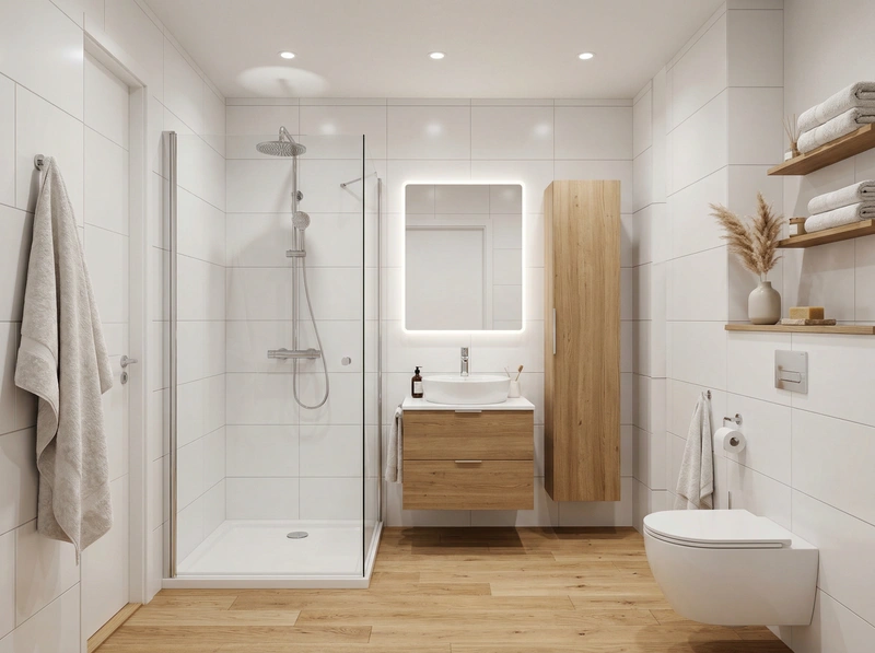 Дизайн интерьера в стиле Сканди — Ванная от нейросети RoomGPT