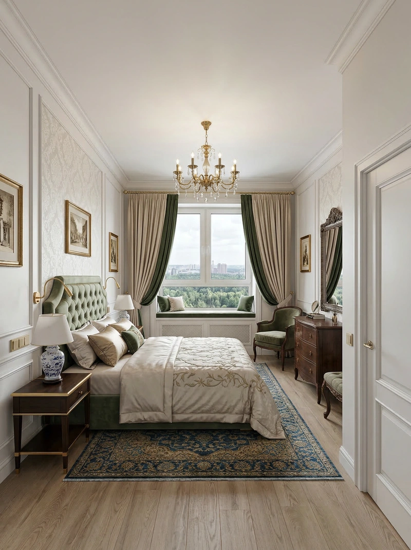 Дизайн интерьера в стиле Классика — Спальня от нейросети RoomGPT