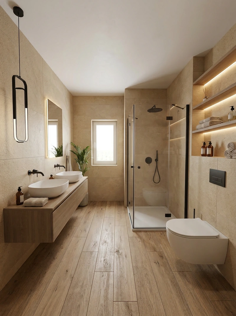 Дизайн интерьера в стиле Минимализм — Ванная от нейросети RoomGPT
